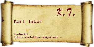 Karl Tibor névjegykártya